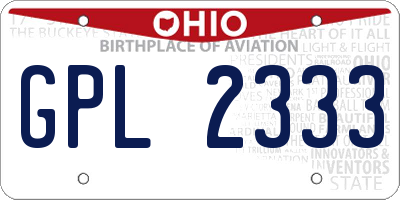OH license plate GPL2333