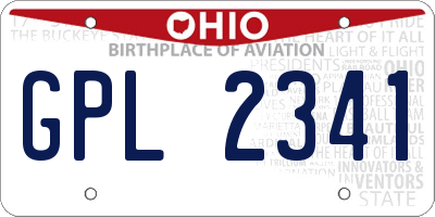 OH license plate GPL2341