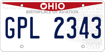 OH license plate GPL2343