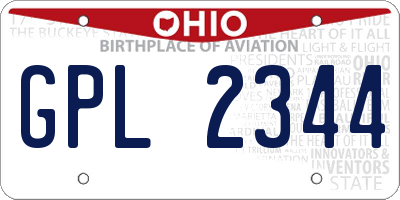 OH license plate GPL2344