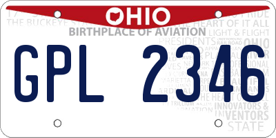 OH license plate GPL2346