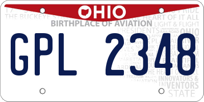 OH license plate GPL2348