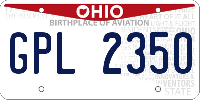 OH license plate GPL2350