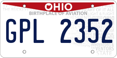 OH license plate GPL2352