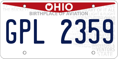 OH license plate GPL2359
