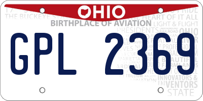 OH license plate GPL2369