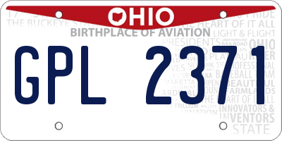 OH license plate GPL2371