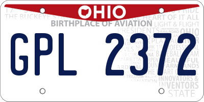OH license plate GPL2372