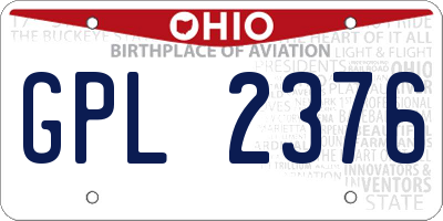 OH license plate GPL2376