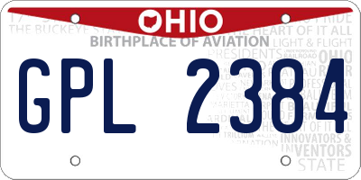 OH license plate GPL2384