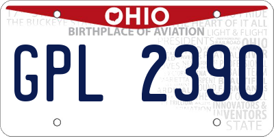OH license plate GPL2390