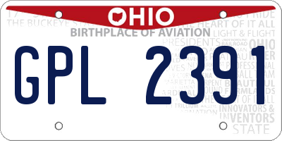 OH license plate GPL2391