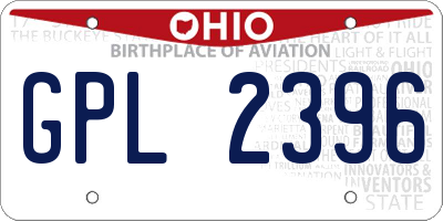 OH license plate GPL2396