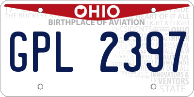OH license plate GPL2397