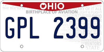 OH license plate GPL2399