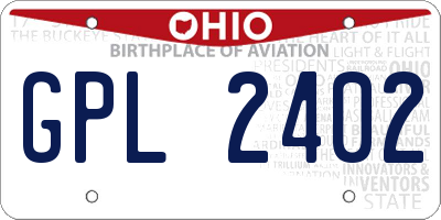 OH license plate GPL2402