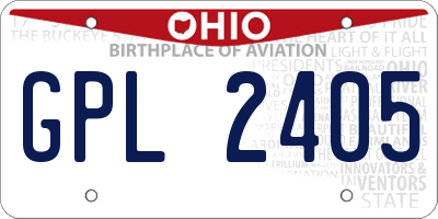 OH license plate GPL2405