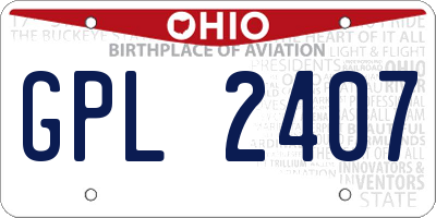 OH license plate GPL2407
