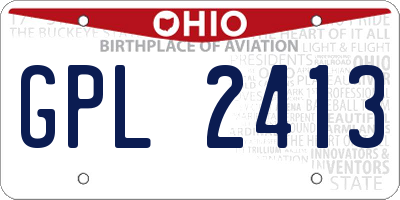 OH license plate GPL2413