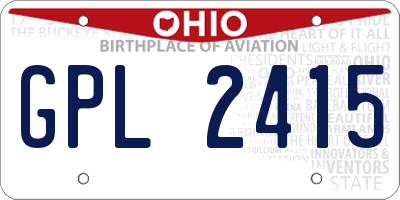 OH license plate GPL2415