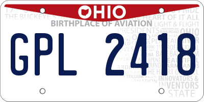 OH license plate GPL2418