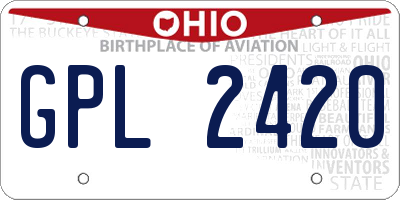 OH license plate GPL2420