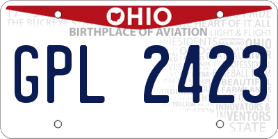 OH license plate GPL2423