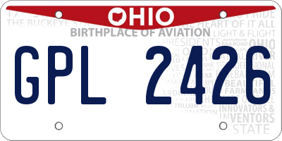 OH license plate GPL2426