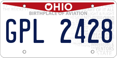 OH license plate GPL2428