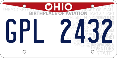 OH license plate GPL2432