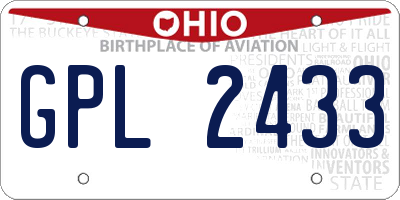 OH license plate GPL2433
