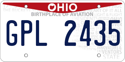 OH license plate GPL2435