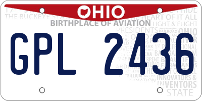 OH license plate GPL2436