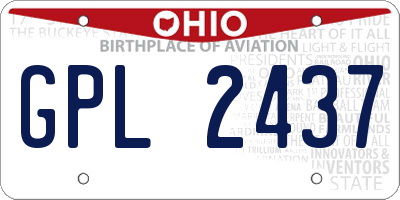 OH license plate GPL2437