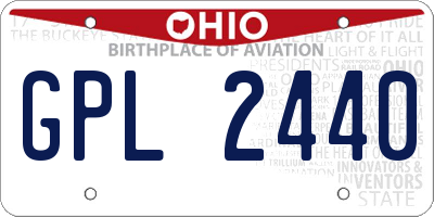 OH license plate GPL2440