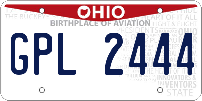 OH license plate GPL2444