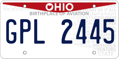 OH license plate GPL2445