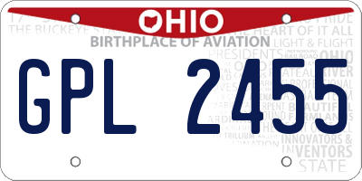 OH license plate GPL2455
