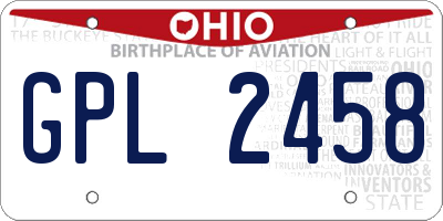 OH license plate GPL2458