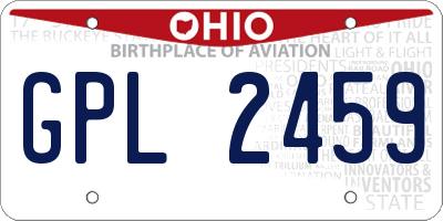 OH license plate GPL2459