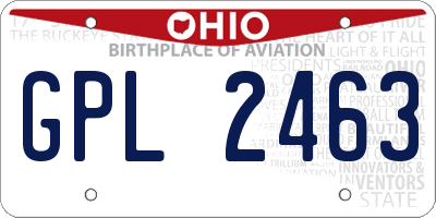 OH license plate GPL2463