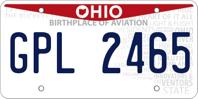 OH license plate GPL2465