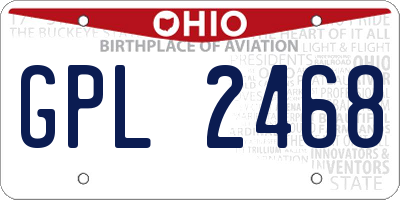 OH license plate GPL2468