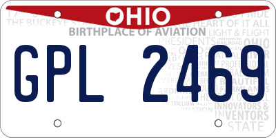 OH license plate GPL2469