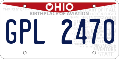 OH license plate GPL2470