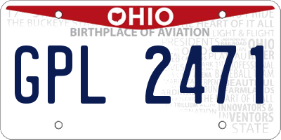 OH license plate GPL2471