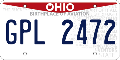 OH license plate GPL2472
