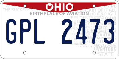 OH license plate GPL2473