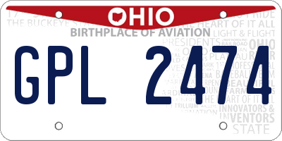 OH license plate GPL2474