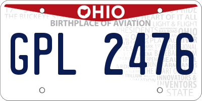 OH license plate GPL2476